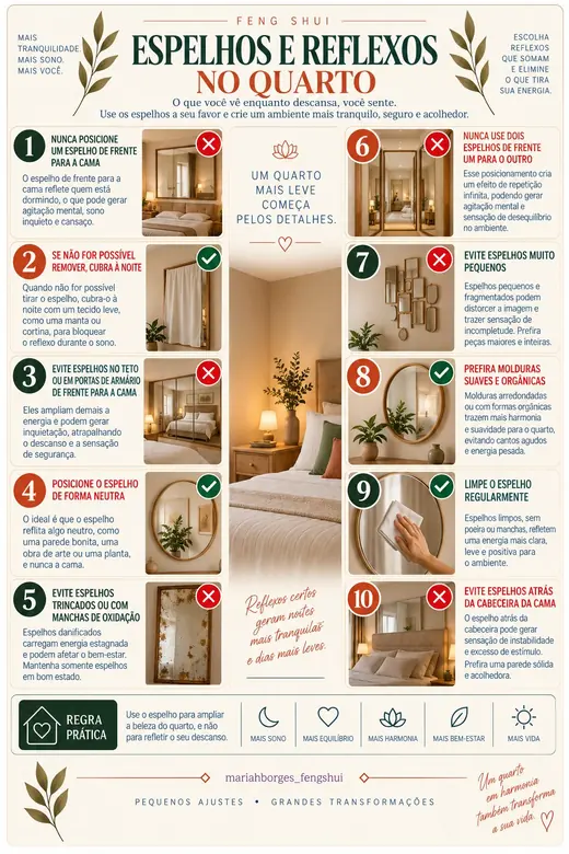 Espelhos e reflexos no quarto