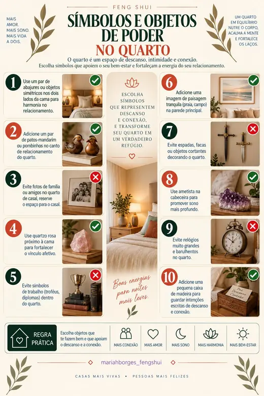 Símbolos e objetos de poder no quarto